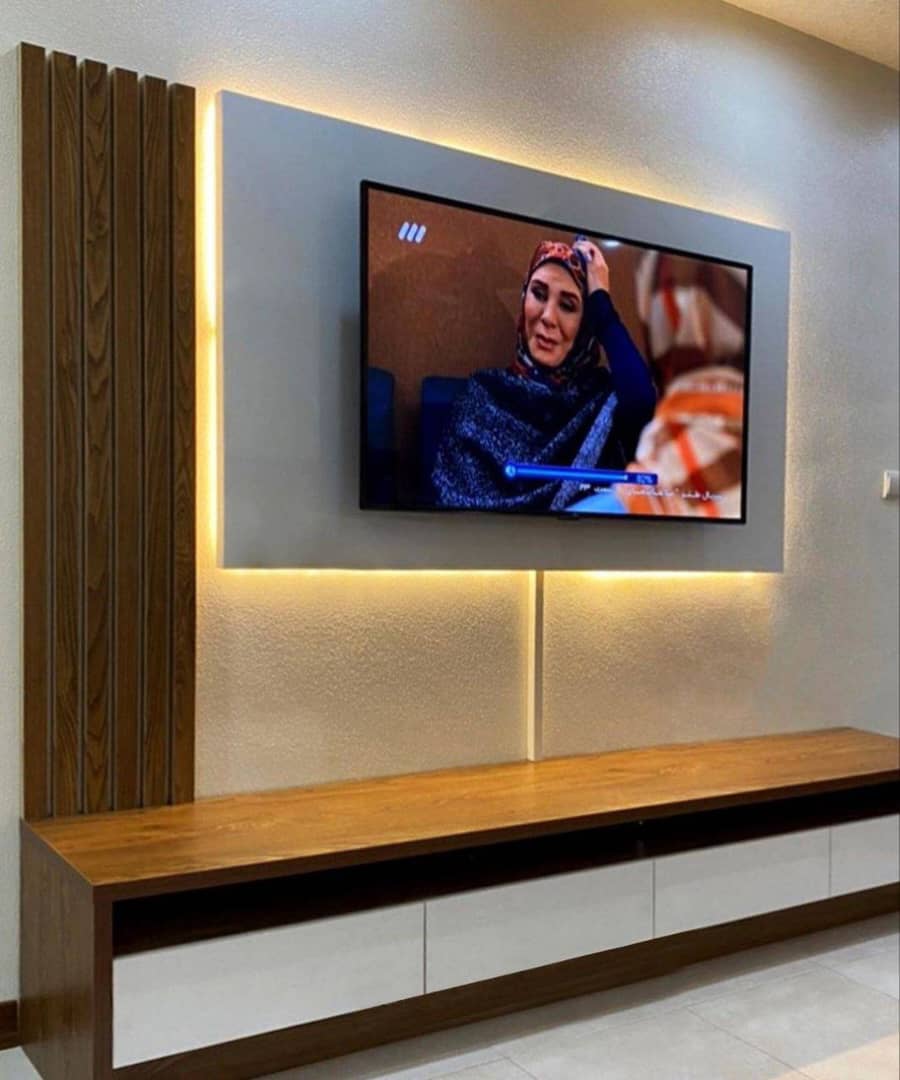تی وی وال با نورپردازی LED